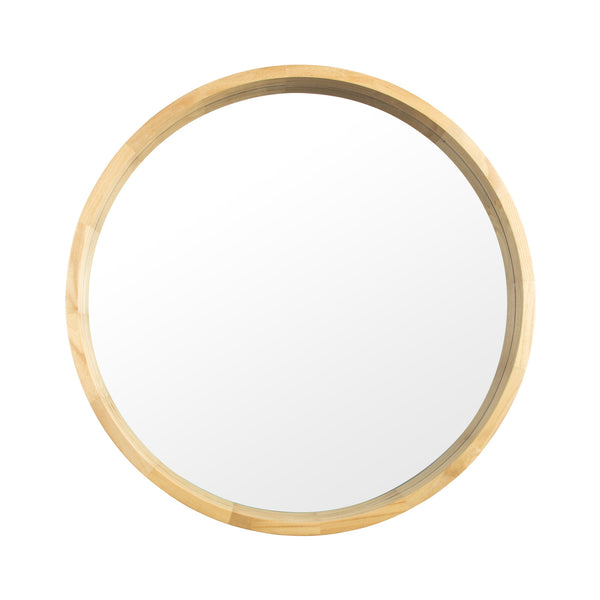 Circle Mirror with Wood Frame