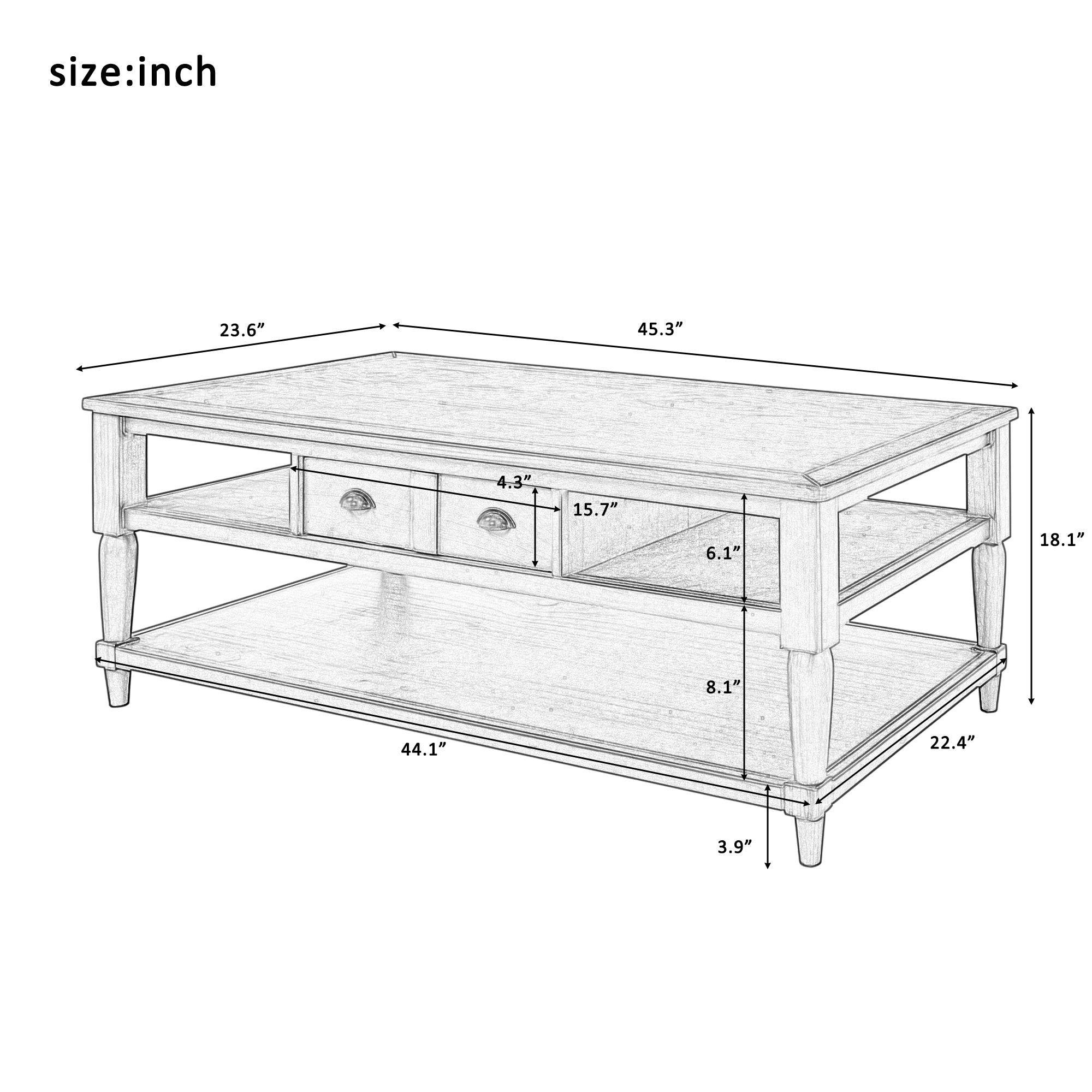 U-style Modern Coffee Table